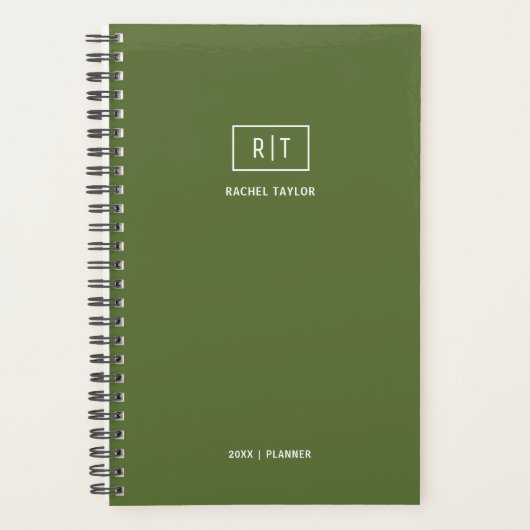 Moderne hebdomadaire mensuel Olive vert foncé Mono (Devant)