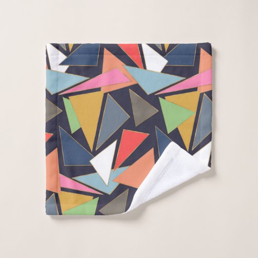 Moderne hedendaagse gouden lijnen kleurrijke drieh bad handdoek (Wasdoekje)