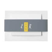 Moderne hedendaagse grijze en gele trouwmonogram uitnodigingen wikkel (Voorkant Voorbeeld)