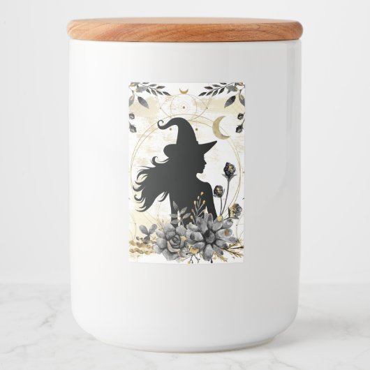 Moderne hedendaagse heks 3 voedselcontainer etiket (Voorkant)