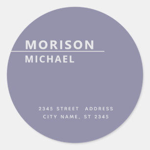 Moderne, hedendaagse, minimalistische terugkeeradr ronde sticker