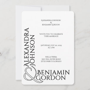 Moderne hedendaagse typografie Urban Chic Wedding Kaart