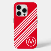 Moderne Hedendaagse Vet Rood Wit Strepen Custom Case-Mate iPhone Case (Achterkant)