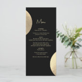 Moderne hedendaagse zwarte en gouden Abstracte bru Menu (Staand voorkant)