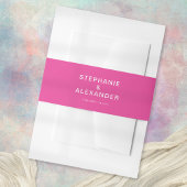 Moderne Heet Roze Namen Datum Bruiloft Uitnodigingen Wikkel