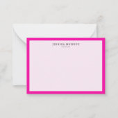 Moderne Heet Roze Rand Gepersonaliseerd Notitiekaartje (Voorkant)