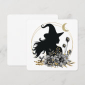 Moderne heks van Halloween Kaart (Voorkant / Achterkant)