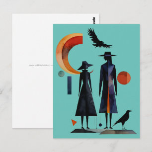 Moderne Heksen - een abstract kunstwerk 2 - Fan Fu Briefkaart