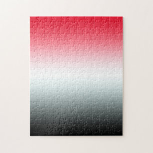 Moderne helder rood wit en zwart ombre legpuzzel
