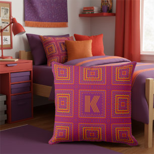 Moderne Helder Roze Geometrisch Kussen