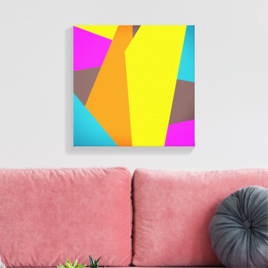 moderne heldere geometrische abstracte kleurrijke canvas afdruk (Insitu (Woonkamer))