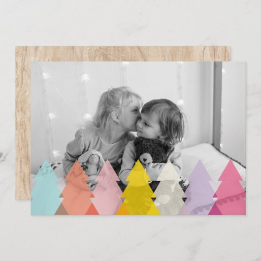 Moderne heldere kerstbomen foto (Voorkant / Achterkant)