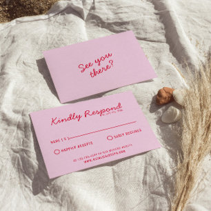 Moderne Heldere Kleurrijke Retro Leuke Funky Bruil RSVP Kaartje