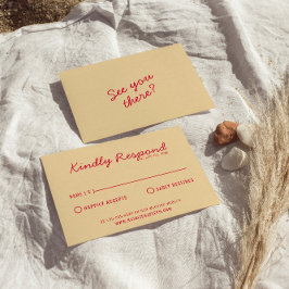 Moderne Heldere Kleurrijke Retro Leuke Funky Bruil RSVP Kaartje