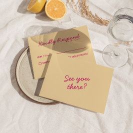 Moderne Heldere Kleurrijke Retro Leuke Funky Bruil RSVP Kaartje