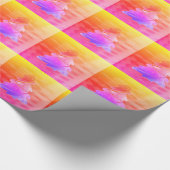 Moderne heldere regenboogroze kerstboomstructuur cadeaupapier (Hoek)