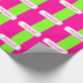 Moderne, heldere, roze, groene monogram cadeaupapier (Hoek)