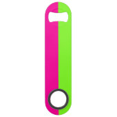 Moderne, heldere, roze, groene monogram speed flessenopener (Achterkant)