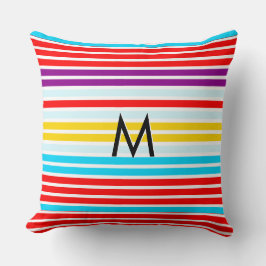 Moderne Heldere Zomer Strepen Patroon Multicolor Kussen