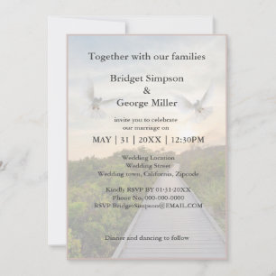 moderne hemel trap heilige huwelijksuitnodiging