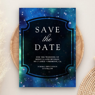 Moderne Hemelruimtesterrenstelsel Bruiloft Save The Date