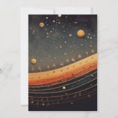 Moderne hemelse muzikale maan Galaxy bruiloft Kaart (Achterkant)