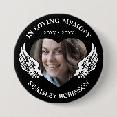 Moderne herdenkingsfoto van de begrafenis ronde button 7,6 cm (Voorkant)