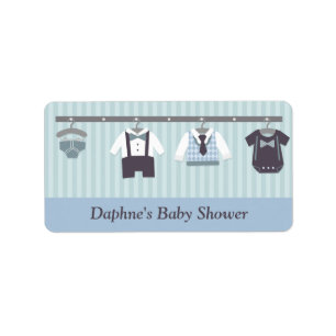 Moderne Heren Baby Shower Feestje voor Jongen Etiket