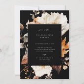 Moderne Herfst Bloemen Thanksgiving Diner Party Kaart (Voorkant)