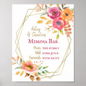 Moderne herfst bloemige brunch bruiloft feest Mimo Poster (Voorkant)