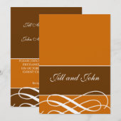 Moderne herfst bruiloft Oranje bruin Kaart (Voorkant / Achterkant)