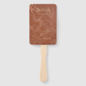 Moderne herfst bruiloft terracotta goud programma handwaaier (Voorkant)