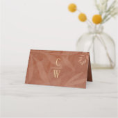 Moderne HERFST Bruiloft Terracotta Gouden Bladeren (Achterkant)