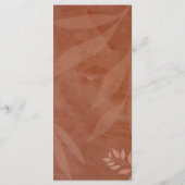 Moderne HERFST Bruiloft Terracotta Gouden Bladeren Menu (Achterkant)