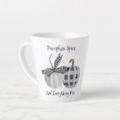 Moderne Herfst Buffalo Plaid Pumpkin Latte Mok (Linkerhoek)