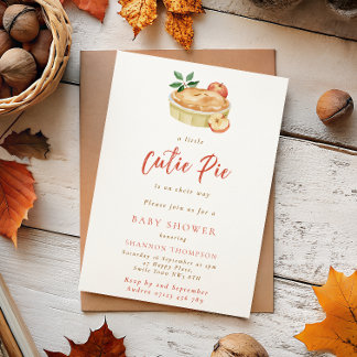 Moderne herfst Cutie Pie baby shower Kaart