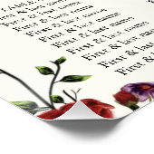 Moderne Herfst Floral Wedding Seating Chart Perfect Poster (Hoek)