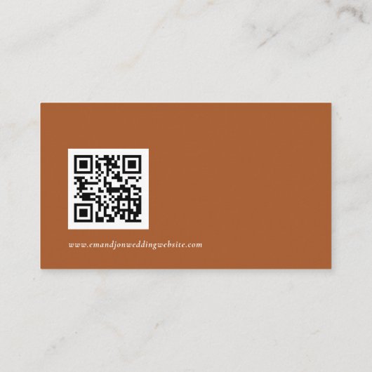 Moderne herfst Florals QR Code Weddenschap Online  Informatiekaartje (Achterkant)