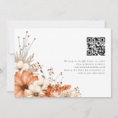 Moderne herfst Florals QR Code Wedding Save The Date (Achterkant)