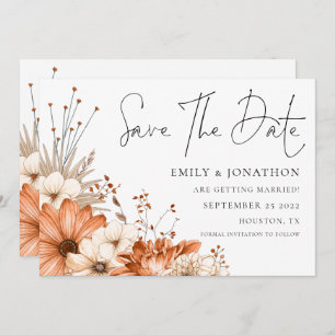 Moderne herfst Florals QR Code Wedding Save The Date