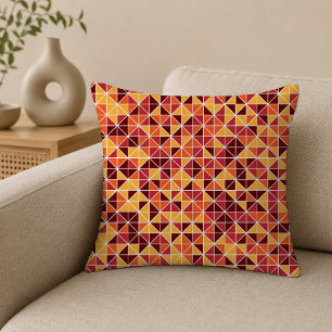 Moderne Herfst Geometrisch Driehoekpatroon Kussen