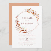 Moderne Herfst Greenery Geometric Rustic Wedding I Kaart (Voorkant / Achterkant)
