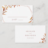 Moderne Herfst Greenery Geometric Rustic Wedding Plaatskaartje (Voorkant / Achterkant)