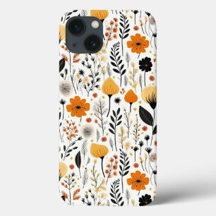 Moderne herfst Herfst Boho Botanische Bloemen iPhone 13 Hoesje