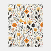 Moderne herfst Herfst Boho Botanische Bloemen Fleece Deken (Voorkant)