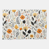 Moderne herfst Herfst Boho Botanische Bloemen Theedoek (Horizontaal)