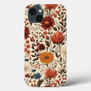 Moderne herfst Herfst Botanische Bloemen iPhone 13 Hoesje