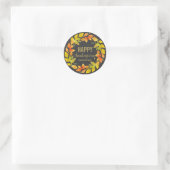 Moderne Herfst herfst lekt leder | THANKSGIVING Ronde Sticker (Tas)