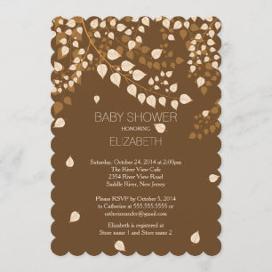 Moderne Herfst Herfstblad Baby shower Uitnodiging