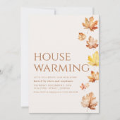 Moderne Herfst Housewarming Party Uitnodigen met b Kaart (Voorkant)